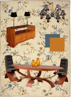 Asmara Inc. Gold Branches Needlepoint Rug View All Rugs