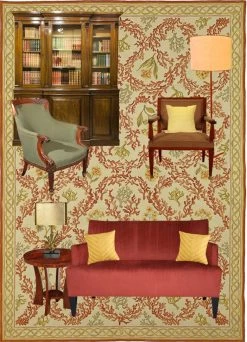 Asmara Inc. Flowing Coral CR Needlepoint Rug View All Rugs